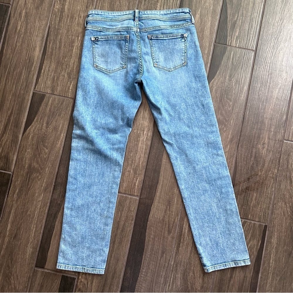 Anthropologie Pilcro Mid-Rise Slim Boyfriend Jeans Embroidered Camo Sz 26 - Picture 7 of 11